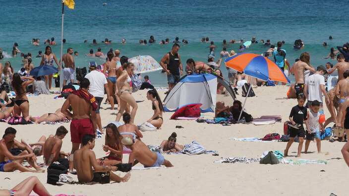 Beachgoers at Bondi Beach, Sydney