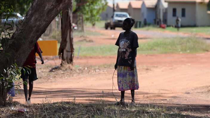 A woman is seen at the aboriginal community of Maningrida in West Arnhem Land.