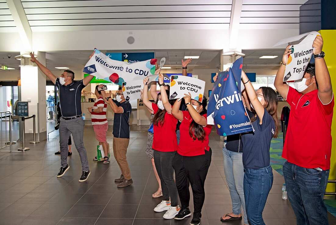 first contengent of International student returnted to Darwin