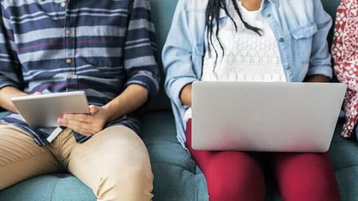 People using computers