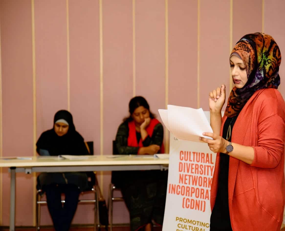 অস্ট্রেলিয়ায় নবাগত অভিবাসী, শরণার্থী, আশ্রয়প্রার্থী এবং অসহায় নারীদেরকে অভিবাসনে সহায়তা করে কালচারাল ডাইভার্সিটি নেটওয়ার্ক ইনকর্পোরেটেড।