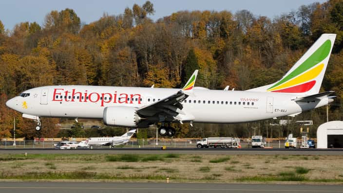 In this photo dated November 12, 2018, the actual Ethiopian Airlines Boeing 737 - Max 8 plane, that crashed Sunday March 10, 2019.