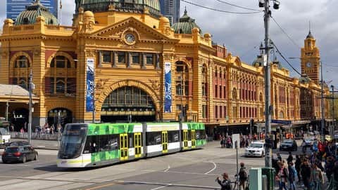 Flinders staion across Federation Square