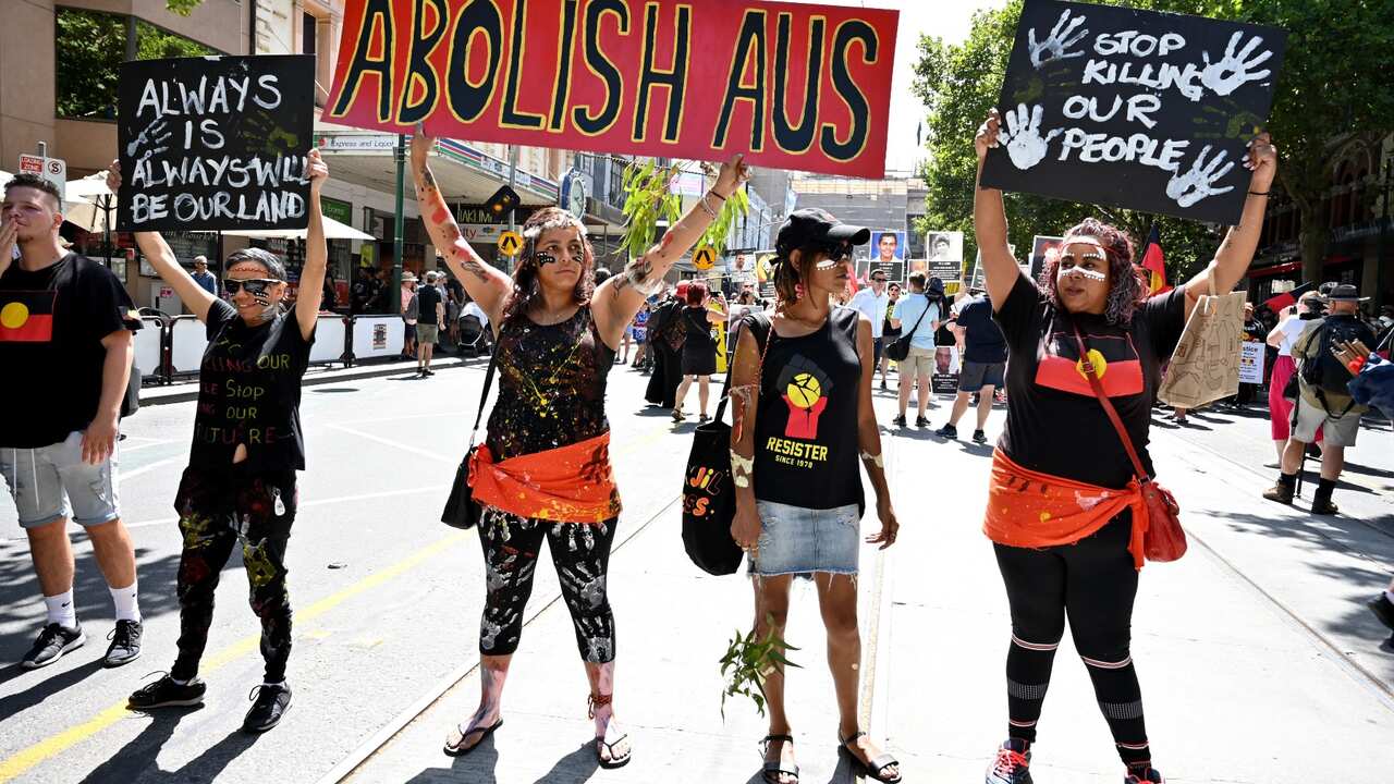 Protesting against Australia day