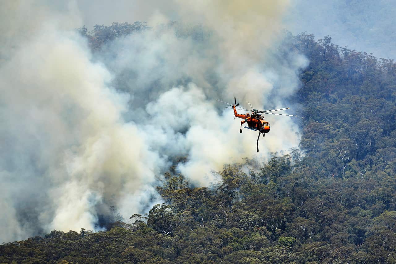 Victoria's Emergency Management Commissioner Andrew Crisp said 64 firefighting aircraft were on standby on Sunday and a similar number would be available on Monday.