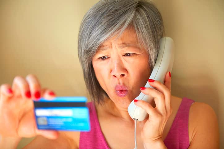 Woman complaining on the phone