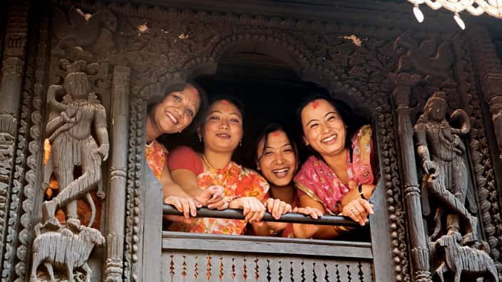 Cheerful group of Nepali women