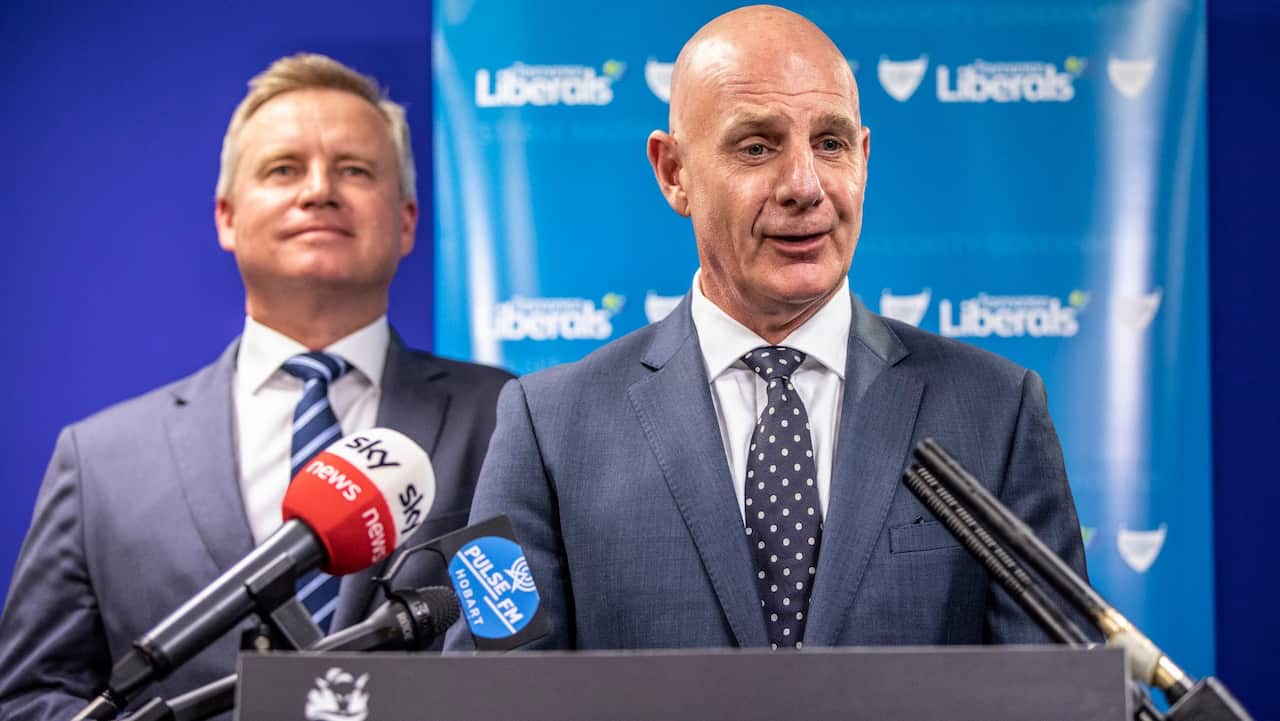 New Tasmanian Premier Peter Gutwein at a press conference