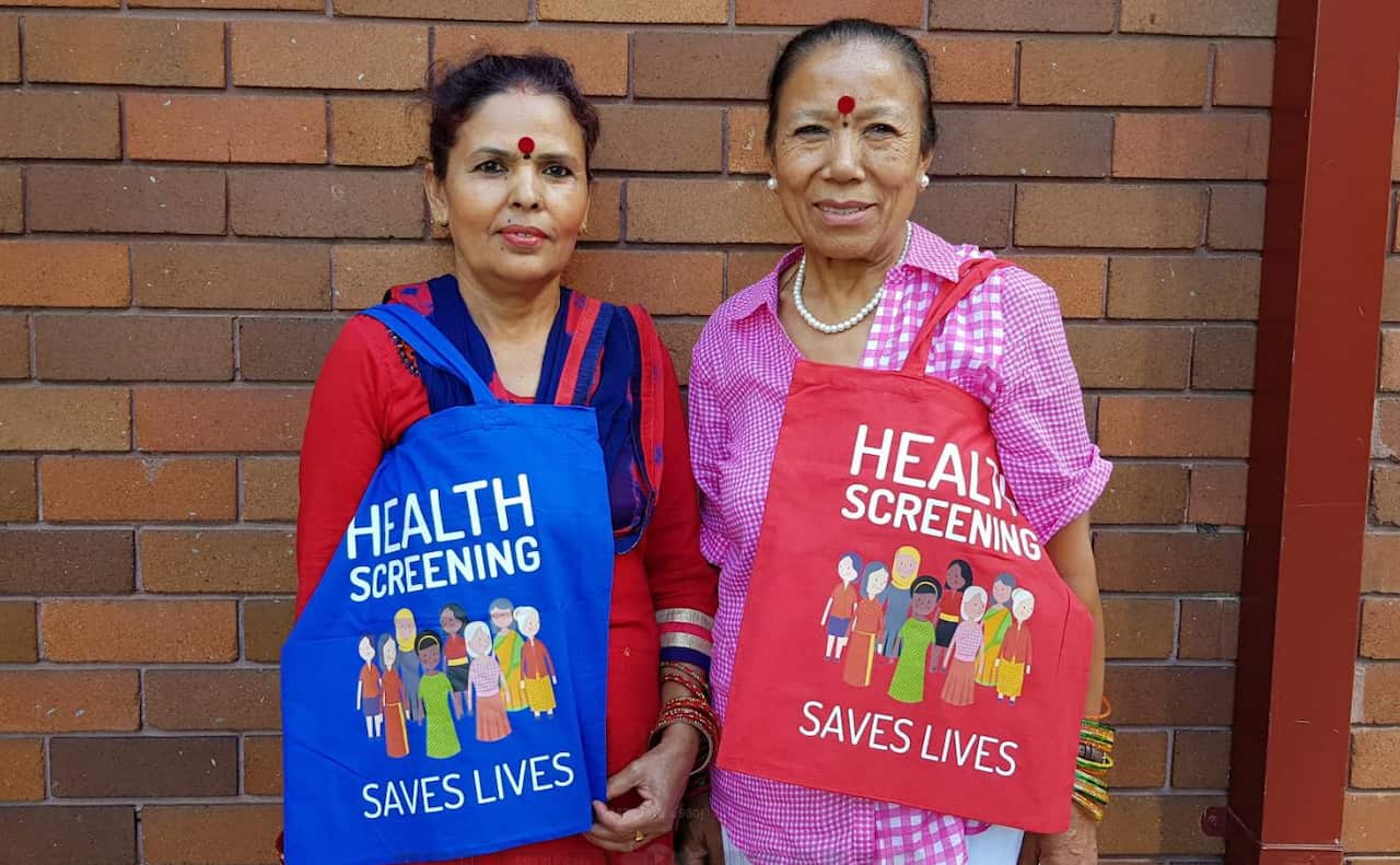 Nepali women in Sydney during the health screening campaign in April 2018.