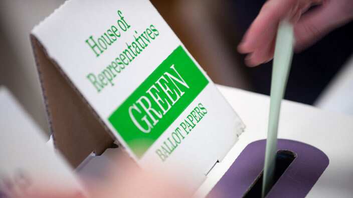 The House of Representative ballot is the green one. 