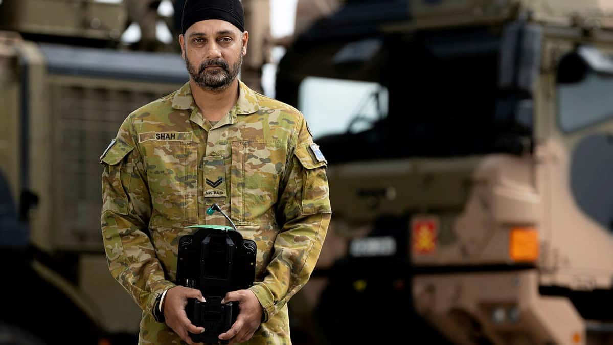 Corporal Jaspreet Singh Shah awarded for his work on improving communications in the ADF vehicles at Lavarack Barracks.