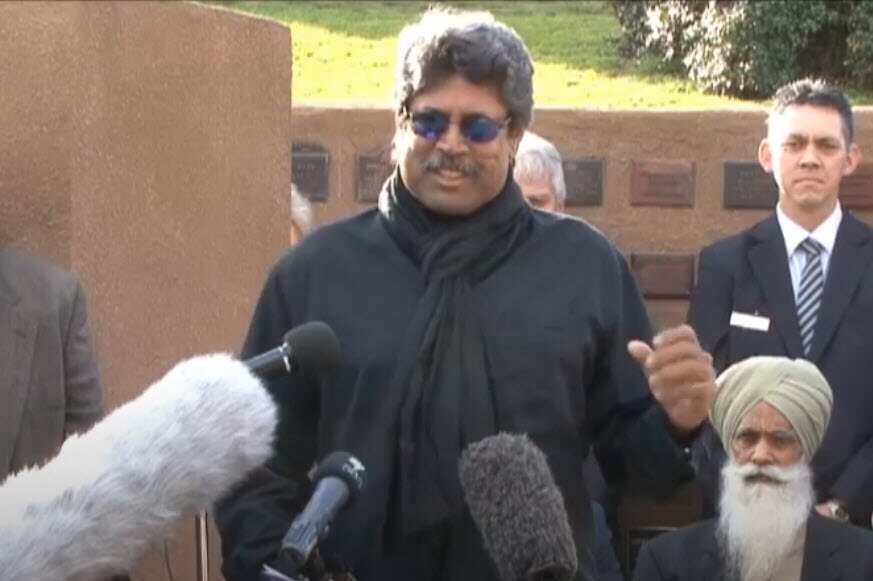Kapil Dev at the ashes handover ceremony in Warrnambool in July 2010