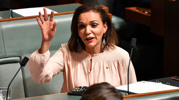 Labor Member for Cowan Anne Aly after Question Time in the House of Representatives at Parliament House in Canberra, Tuesday, July 23, 2019. (AAP Image/Mick Tsikas) NO ARCHIVING