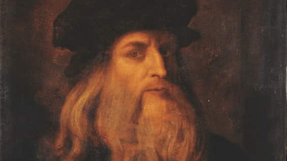 Anonymous portrait (once claimed to be a self-portrait) of Leonardo da Vinci, c. 1600. Uffizi, Florence