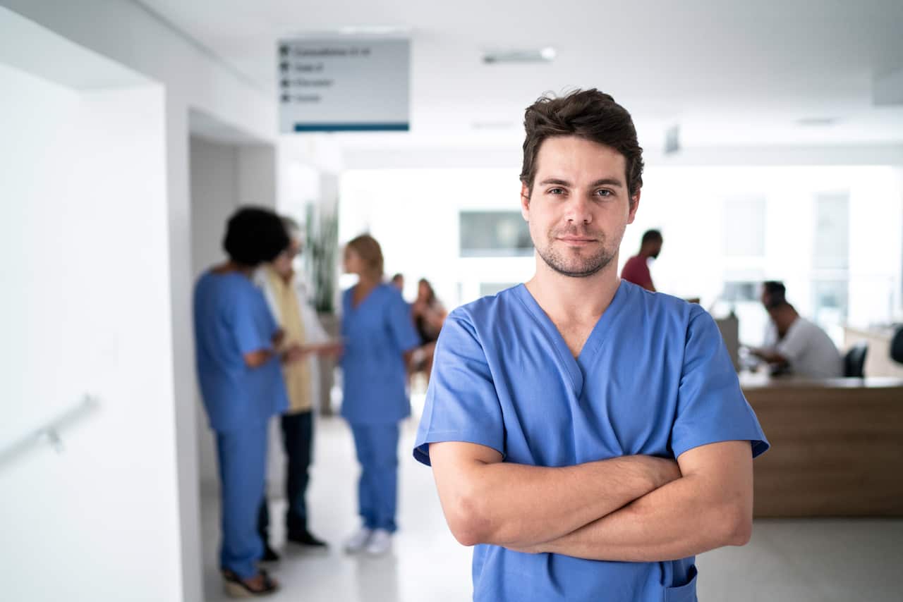 Portrait of male nurse at hospital