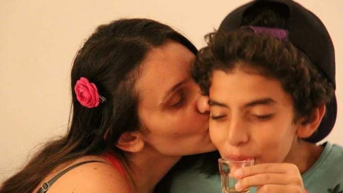 Marwa Kenawy with her son Youssef Alaraby 