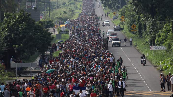 Migrant Caravan Crosses Into Mexico