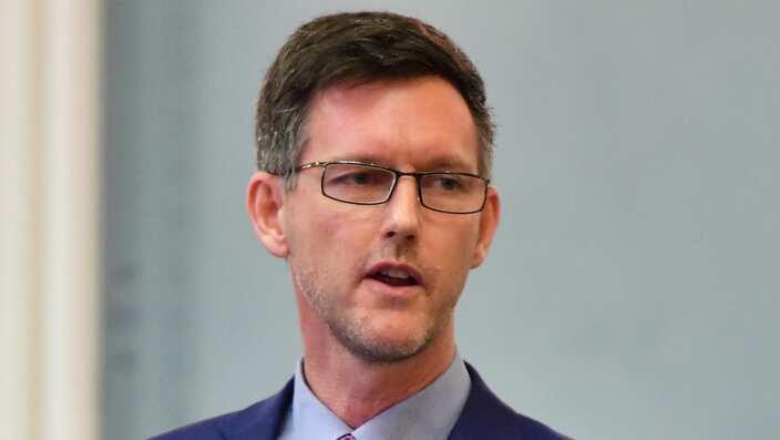 Queensland Minister for Transport and Main Roads, Mark Bailey is seen during Question Time at Queensland Parliament House in Brisbane, Tuesday, October 16, 2018.  (AAP Image/Darren England) NO ARCHIVING