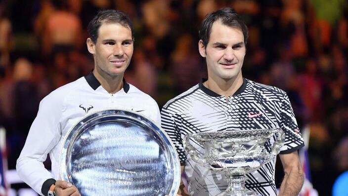 Rafael Nadal and Roger Federer at the Australian Open Jan 29 2017
