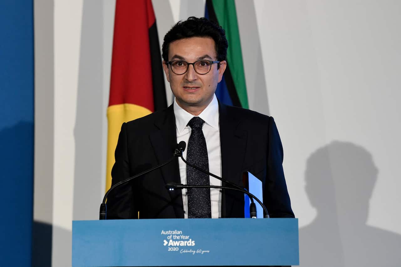 2020 NSW Australian of the Year Professor Munjid Al-Modaris is seen during the 2020 NSW Australian of the Year awards at the Museum of Contemporary Art in Sydney, Monday, November 4, 2019.(AAP Image/Bianca De Marchi) NO ARCHIVING