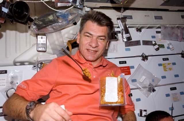 Astronaut Paolo Nespoli in space