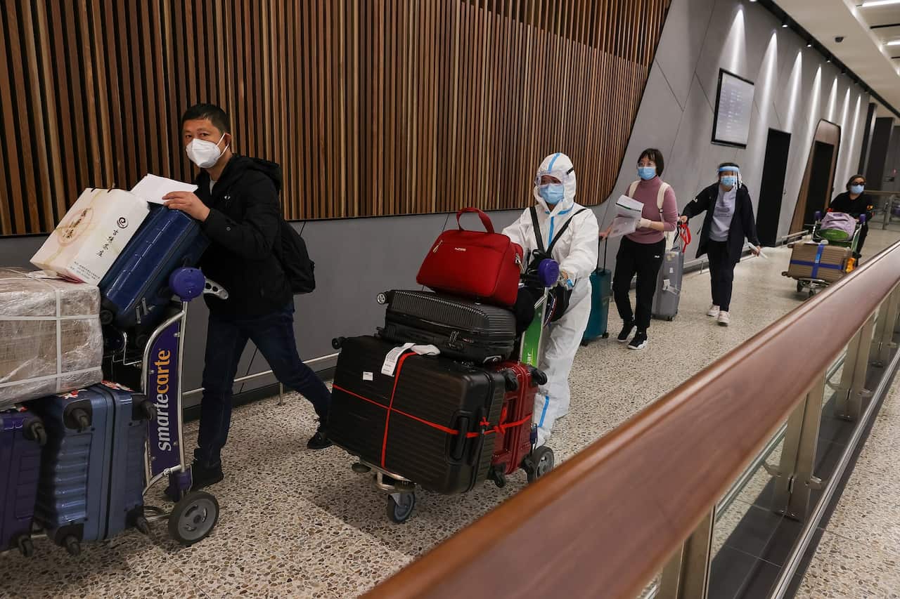 Passengers arrive at Melbourne International Airport