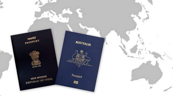 Passport of India and Australia