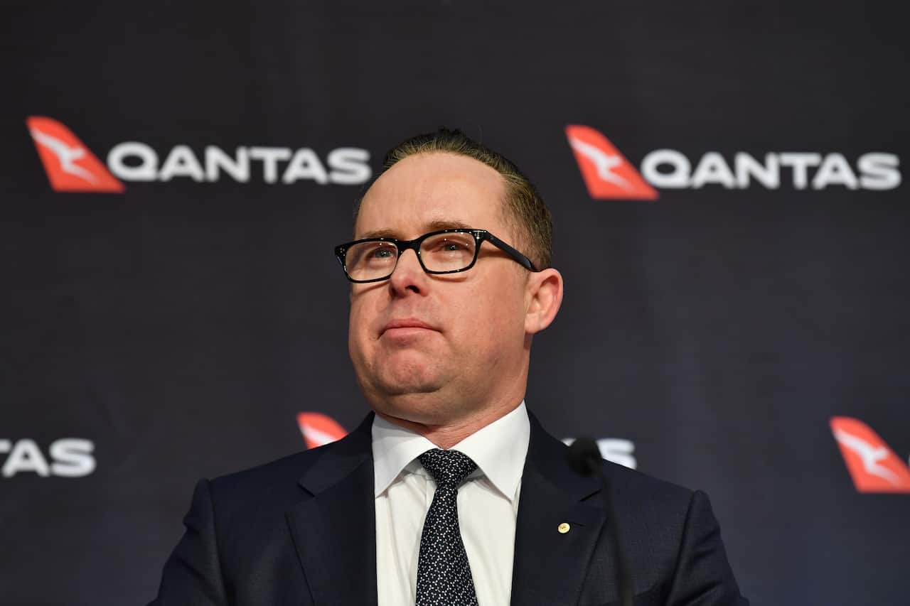 Qantas Group Chief Executive Officer Alan Joyce press conference following a results announcement in Sydney