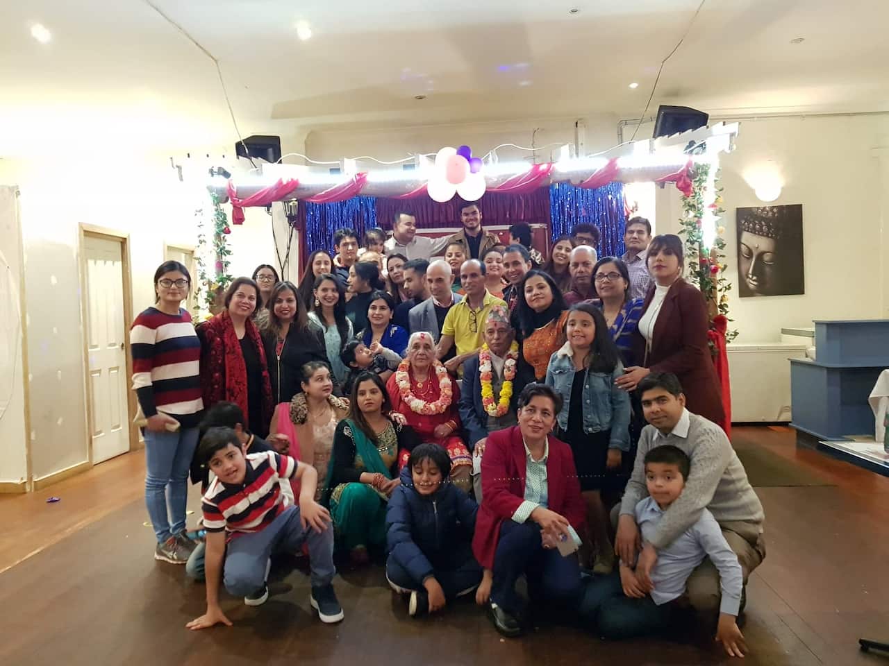 Rajendra Pokhrel with his family.