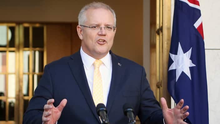 Scott Morrison tells the media he has congratulated UK PM Boris Johson