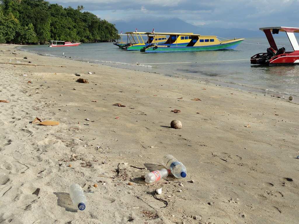 Waste on the North Sulawesi coast.