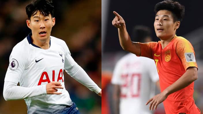 Son Heung-Min and Wu Lei