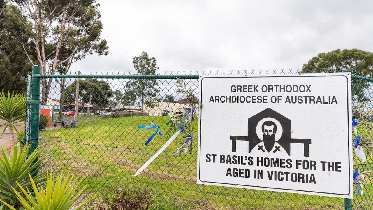 A general view of the entrance of St Basil's Home for the Aged in Fawkner 