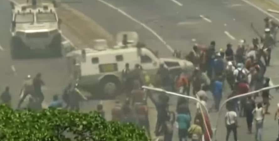 Venezuela protests tank