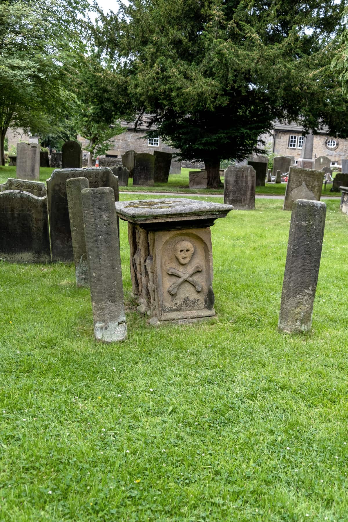 Tombs in Eyam church, Derbyshire, UK