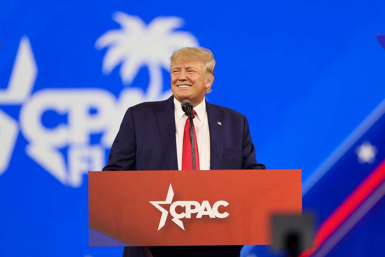 Former President Donald Trump speaks during CPAC