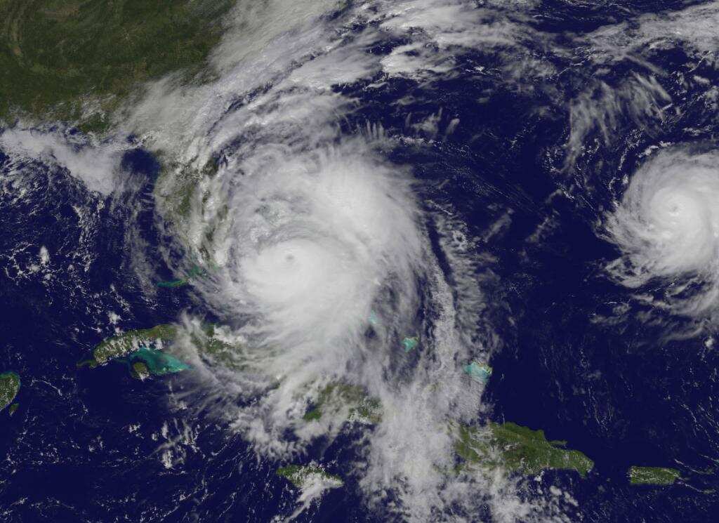 Satellite imagery shows Hurricane Matthew's clouds