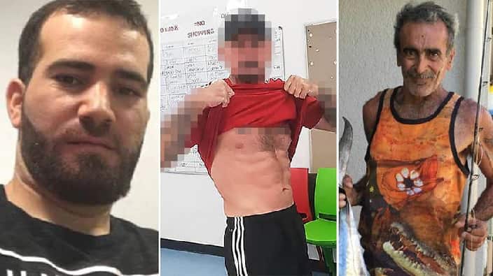 The 45-year-old man (centre) has been charged with 4 counts of murder. Right: Michael Sisois was killed in Stuart Park's Buff Club. Left: Victim Hassan Baydoun.