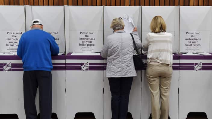Voters cast their ballots in the seat of Lindsay, for Federal Election in Sydney, Saturday, July 2, 2016