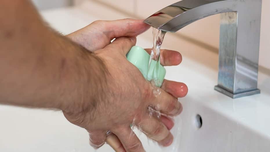 Wash hands with soap