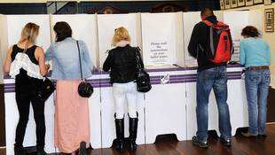 Voters cast their ballots in Sydney for the 2010 federal election