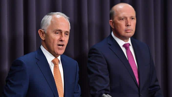The Prime Minister Malcolm Turnbull and Immigration Minister Peter Dutton.