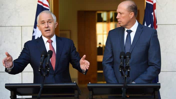 Malcolm Turnbull, left, and Peter Dutton