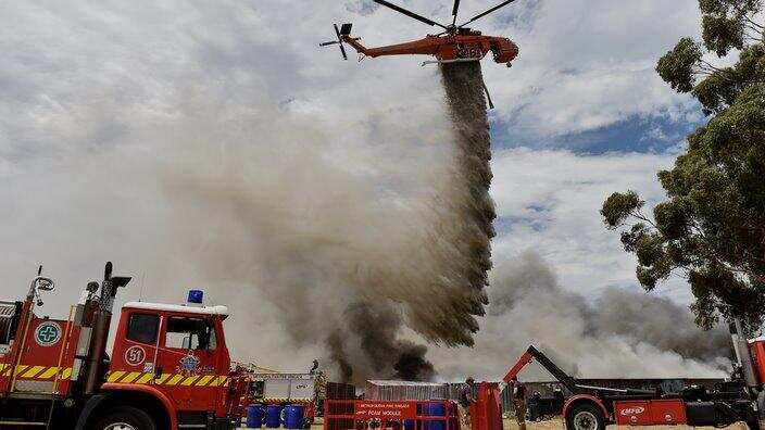 Water bombers were used to battle the fire at Broadmeadows