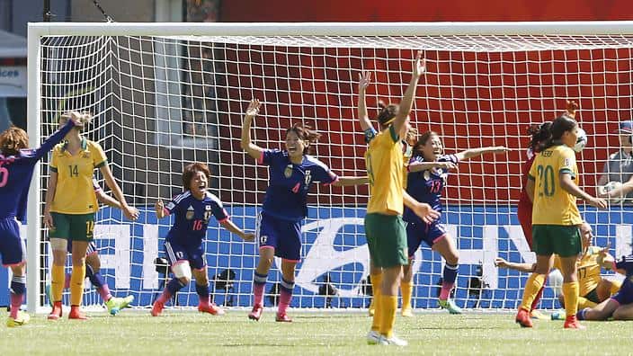 Mana Iwabuchi celebrates after netting Japan's late winner