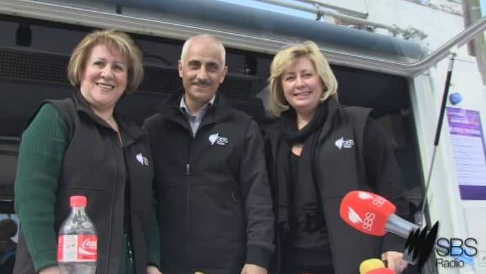 (L-R) Marie Myssy, Ghassan Nakhoul, Sylva Mezler (SBS)