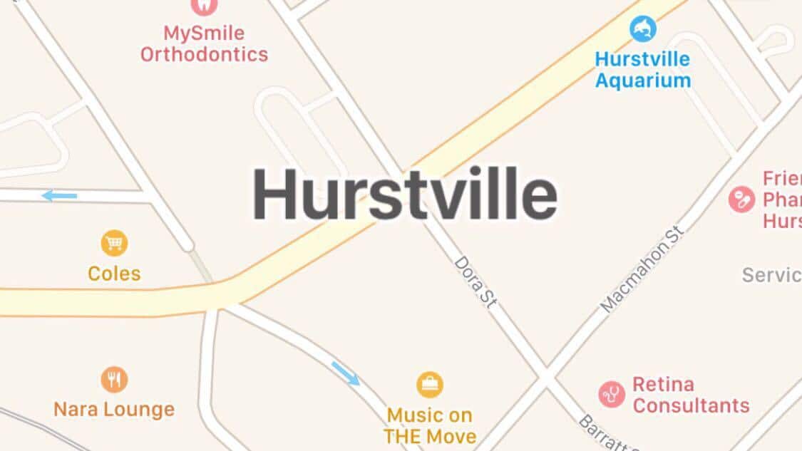 HURSTVILLE MAP