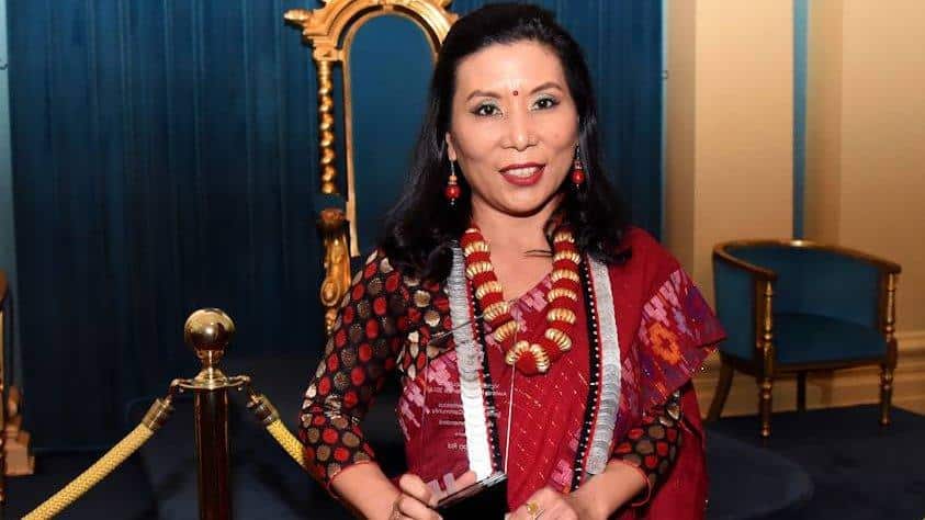 Deepa Rai with her award.