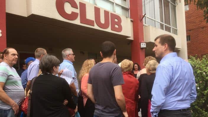Protestors at Polish Club in Ashfield