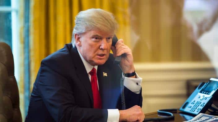 Bekleidet erstmals im Leben ein politisches Amt: US Präsident Donald Trump im Weissen Haus